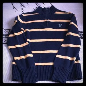 American Eagle yellow and navy pull over size M